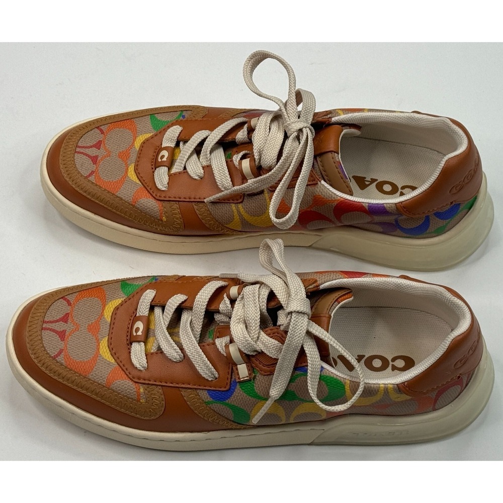 Coach City Sole Court Sneaker Pride Rainbow Signature Men's Size 8.5 D